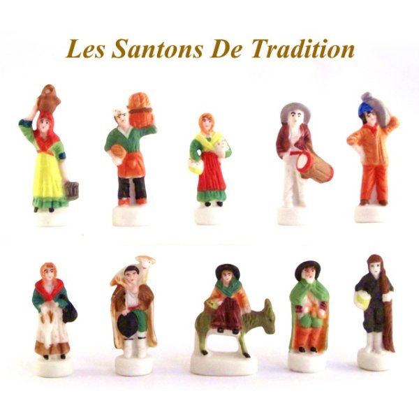 画像1: 【フェーブ】Les Santons De Tradition 伝統のサントン人形 10個 - Alcara 2005年 (S) (1)